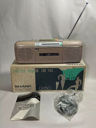 Vintage Sharp Boombox Qt - 50 Am/fm Radio Cassette,  Stranger Things Lavender Read