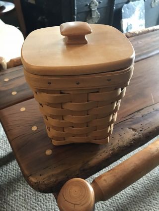 Longaberger 1999 Small Spoon Basket With Lid