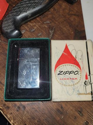 Vintage 1993 Zippo Slim Line Lighter High Polish No.  250 Unfired