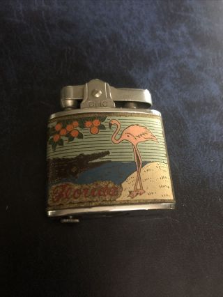 Vintage Cmc Continental Lighter - Florida - Flamingo/oranges/alligator