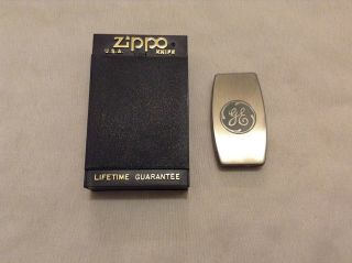 Zippo Advertising Knife Money Clip Ge General Electric Vintage