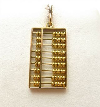 Vintage 14k Yellow Gold Abacus Charm Pendant
