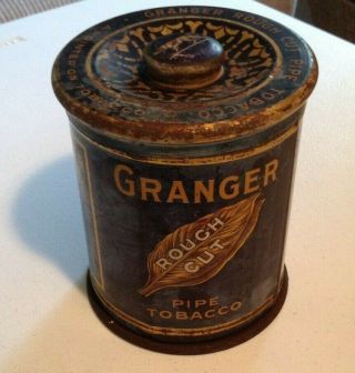Vintage Antique Granger Rough Cut Pipe Tobacco Advertising Metal Tin