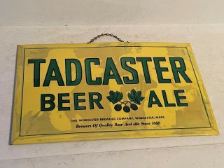 Vintage 1940 - 50s Tadcaster Beer Ale Sign Prismatic N.  O.  S.  Bastian Bros N.  Y.