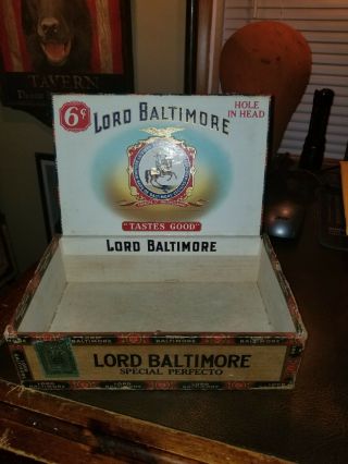 Vintage Lord Baltimore Sublime Cigar Box Mcsherrystown,  Pa