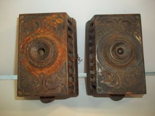 2 Antique Eastlake Style Electric Door Bells For Restore