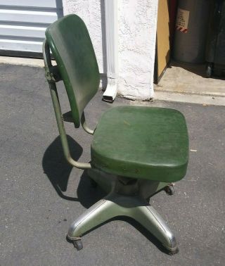 Vintage Cosco Industrial Shop Adjustable Rolling Chair,  Tanker Chair