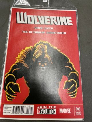 Wolverine 008 Marvel 1:30 Variant Sabretooth 8 - Bit Whitw Pages