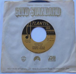 Canada Ex To Nm - Crosby Stills Nash & Young Csny Woodstock Gold Standard 45