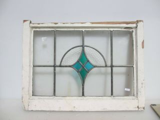 Victorian Stained Glass Window Panel Antique Vintage Old Wooden Art Deco 24x18 "