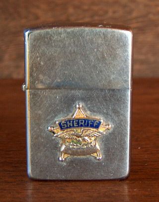 Estate Find Vintage 1966 Zippo Lighter Enamel Sheriff Emblem