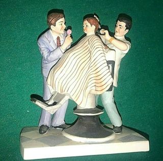 1979 The First Haircut The American Family Norman Rockwell Barber Figurine