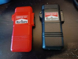 1992 Marlboro Adventure Team Refillable Weatherproof Butane Lighter In Red & Bla