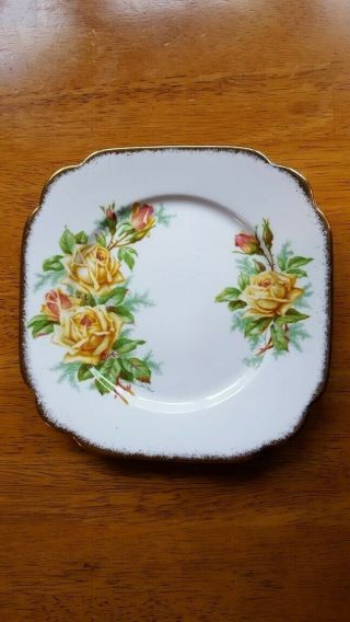 Vintage Royal Albert Yellow Tea Rose Dessert Plate