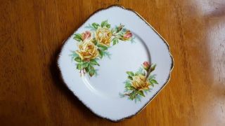 Vintage Royal Albert Yellow Tea Rose Dessert Plate 2