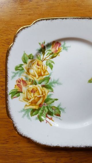 Vintage Royal Albert Yellow Tea Rose Dessert Plate 3