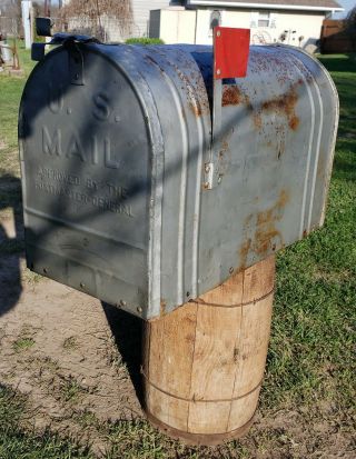 Vintage Mailbox Large Rural,  " Superior Sheet Metal Wks.  Co.  " Indianapolis,  Ind.  Big