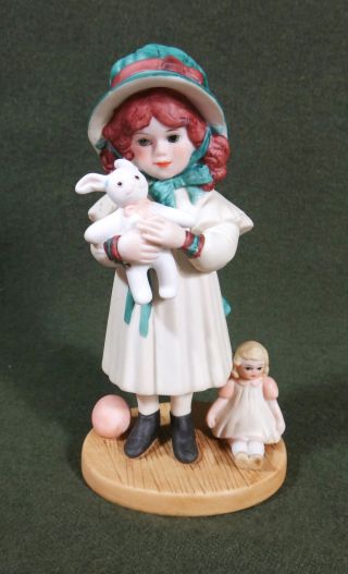 Sweet Jan Hagara " Lesley " Bisque Figurine Girl With Bunny Doll 1987 Ltd Ed 2984