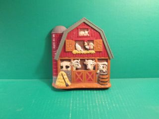 Home Interior Accent Wall Plaque Barn With Cows,  Chickens And Pig