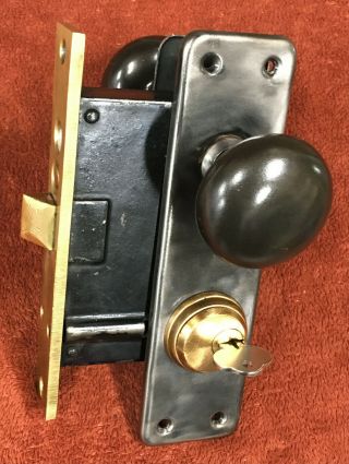 Chicago Brass And Steel Button Latch Lock With Key And Steel Plates