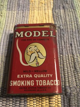 Vintage Model Smoking Pipe Cigarette Tin Litho Tobacco Vertical Pocket Can Tin
