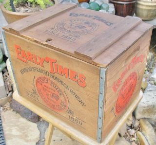Vintage Early Times Kentucky Straight Bourbon Whiskey Wood Crate