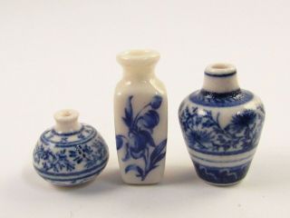 Miniature James Clark Painted Pottery Vases & An Unsigned Vase E349