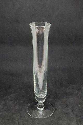 Vintage Fluted Clear Glass Bud Vase Footed 8.  25” Height