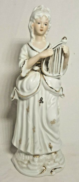 Vintage Porcelain Figurine Violinist Musical Hand Painted Germany? N Mark