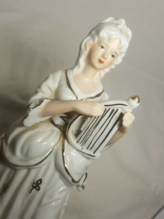Vintage Porcelain Figurine Violinist Musical Hand Painted Germany? N Mark 3