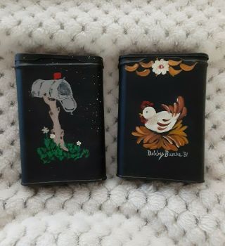 Vintage Prince Albert Tobacco Pocket Tins,  1 5/8 Oz.  Empty (hand Painted)