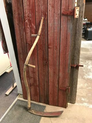 Vintage Antique 60 " Long Scythe Hay Grain Sickle Farm Tool Blade Is 23 " Long