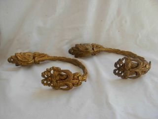 Antique French Gilt Bronze Curtain Tiebacks,  Louis 16 Style,  Late 19th.
