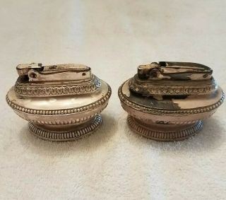 2 Vintage Ronson Queen Anne Silver Plated Table Lighters