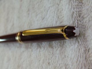 Vintage Mont Blanc Meisterstuck Burgundy Ball Point Pen w/ Box 1990 ' s pen 2