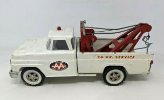 Vtg 1960s Tonka Pressed Steel Metal 24 Hr Service Aa Wrecker Tow Truck Toy Dd21