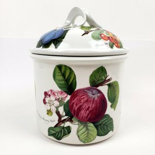 Vintage Portmeirion Pomona Large Lidded Crock Jar " Hoary Morning Apple " W/lid