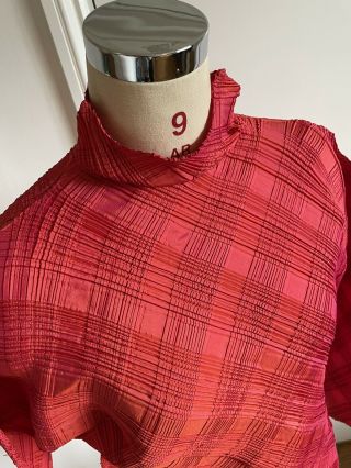 Issey Miyake,  Pleats Please,  T - Shirt,  Long Sleeve,  M,  Red,  Vintage,  Last Chance