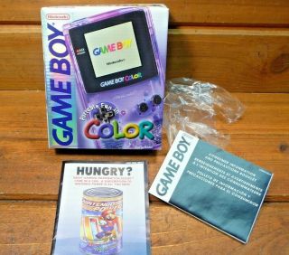 Vintage Game Boy Color Clear Purple Nintendo Authentic Box & Booklets Only
