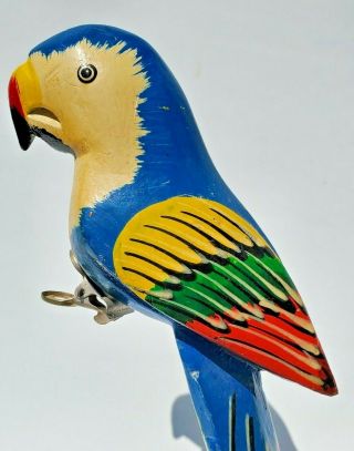 Wooden Toucan Parrot Bird Hand Painted With Clip To Perch On Ledge Vintage Cute