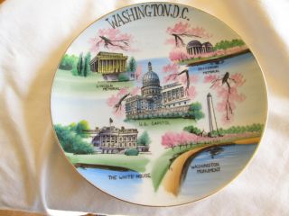 Vintage Washington Dc Collectors Souvenir Plate White House Capitol Memorials