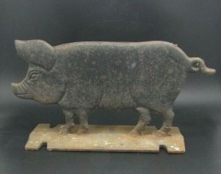 Victorian Antique Pig Cast Iron Boot Shoe Scraper,  Late 19th Century