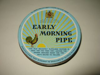 Old Vintage 4 " Dunhill Early Morning Pipe Tobacco Tin 50 Gm London Uk Empty