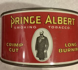 Vintage Prince Albert Smoking Tobacco 7 Oz.  Tin.  Empty.  Crimp Cut.  Long Burning.