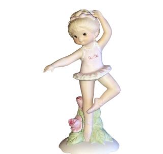 Vintage 1982 Enesco Ballerina Figurine “tu - Tu” Porcelain Collectible