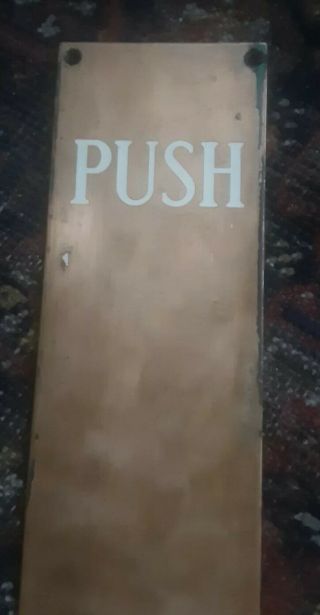 Vintage Brass Push Plate 1930 - 40 