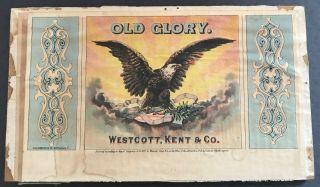 Old Glory Wooden Cigar Box Lid,  Eagle Lid Only