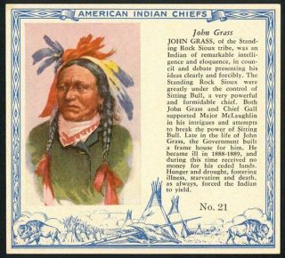 John Grass 1954 Red Man American Indian Chiefs 21 - Rare - Nm - Mt