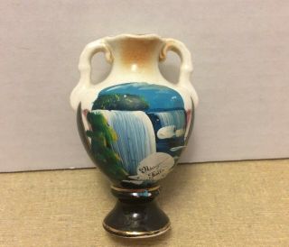 Vintage Occupied Japan " Pico " Niagara Falls Souvenir Miniature Vase 3 "