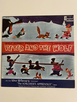 1963 Walt Disney Peter And The Wolf Vintage Record Vinyl Wdl - 1016 Disneyland